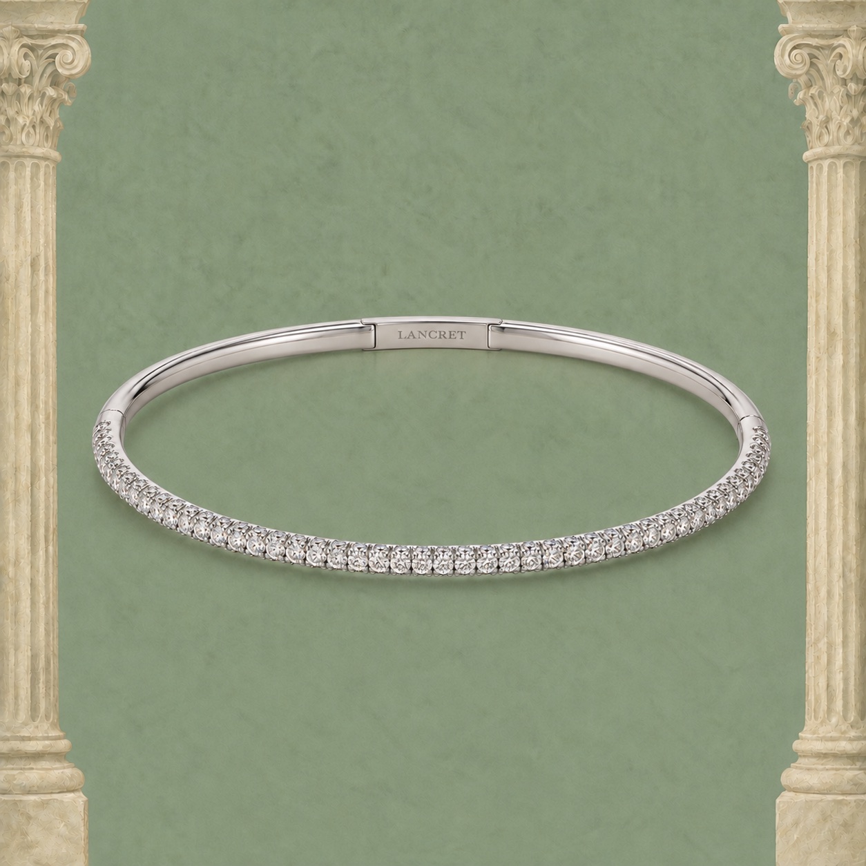 Half-Pavé Diamond Bangle — Jewellery detail