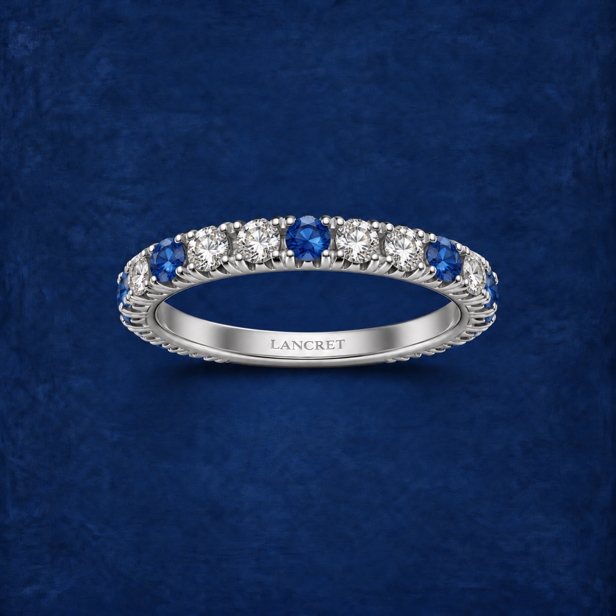 Sapphire and Round Diamond Band — Jewellery detail