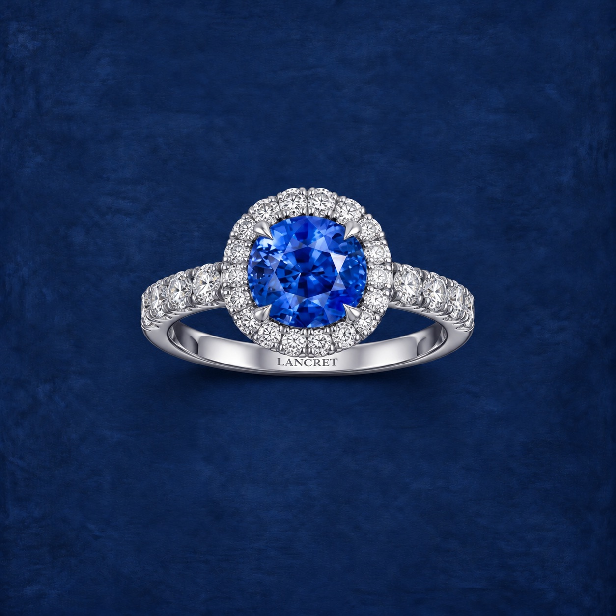 Oval Sapphire Halo Ring — Jewellery detail