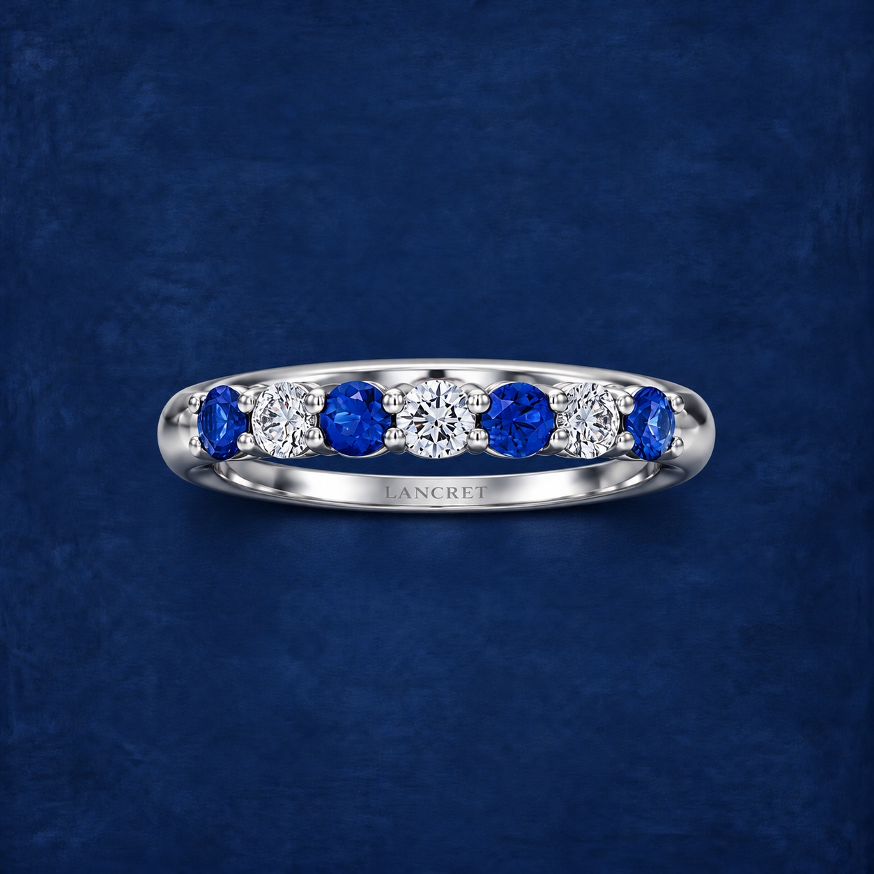 Sapphire Diamond Half-Eternity Band — Jewellery detail