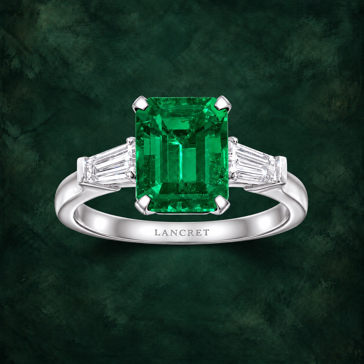 Rectangular Emerald Trilogy — Jewellery detail