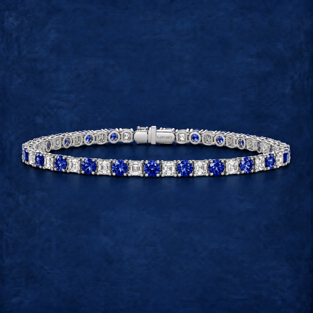 Alternating Sapphire Diamond Bracelet — Jewellery detail