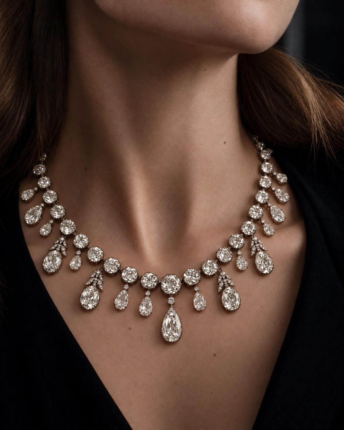 Napoléon Diamond Necklace — model wearing the design