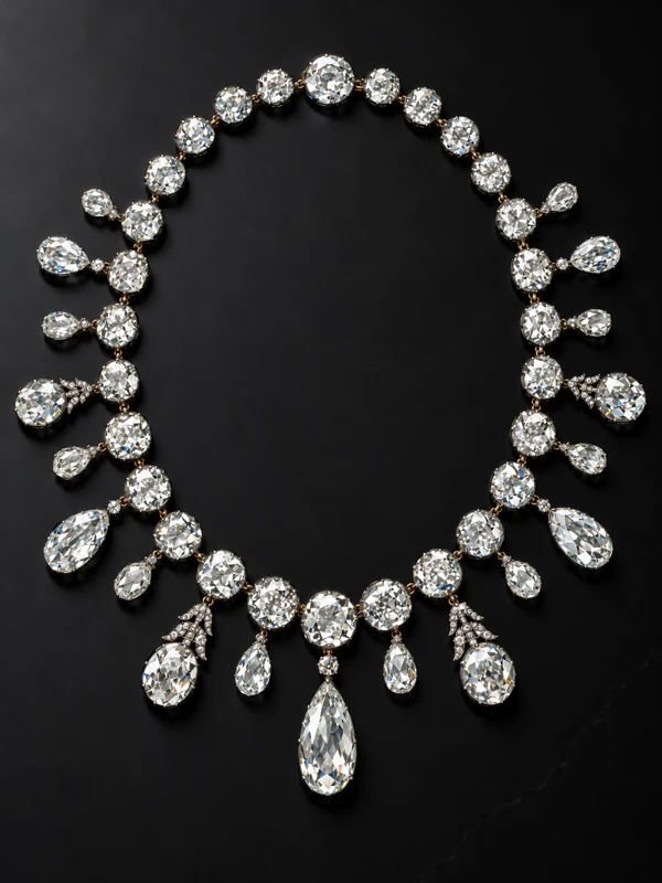 Napoléon Diamond Necklace — studio design visualisation on a black background