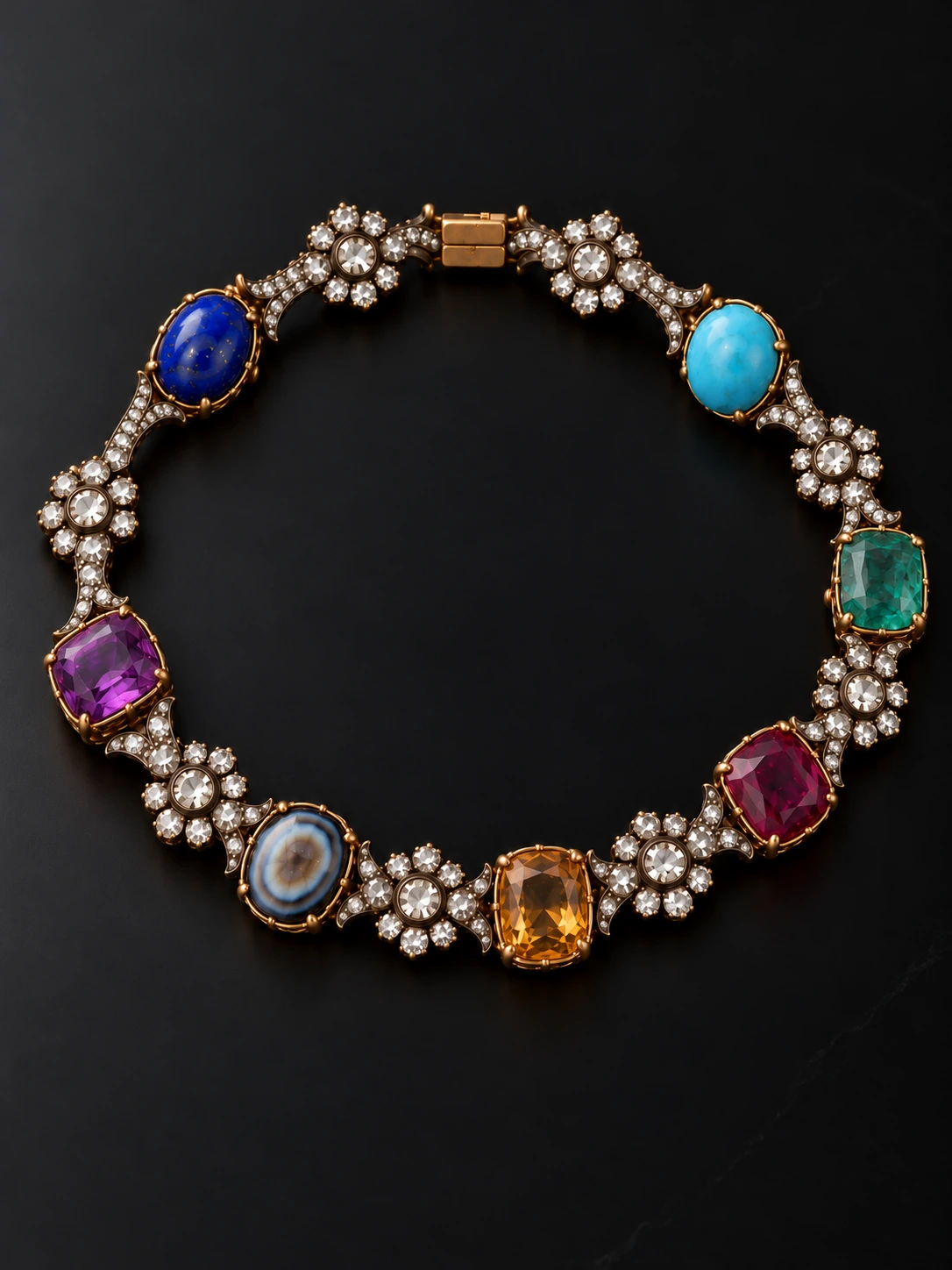 Joséphine Acrostic Bracelet — studio design visualisation on a black background